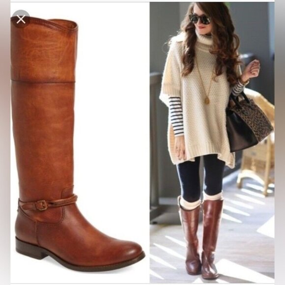 Frye Shoes - Frye Melissa Tall Seam Boots on Conjac Tan Brown size 9.5